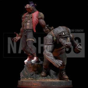 Bebop and Rocksteady 3D Model