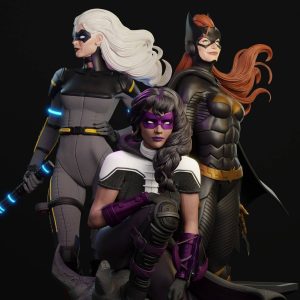 Black Canary and Batgirl and Huntress 3D Model