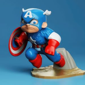 Captain America Chibi 3D Model