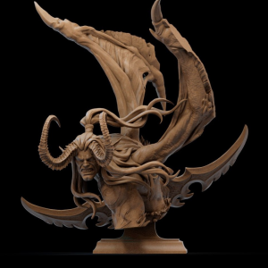 Illidan Bust 3D Model