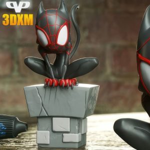 Miles Morales Cat Chibi 3D Model