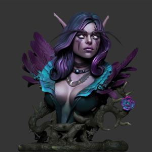 Night Elf Bust 3D Model
