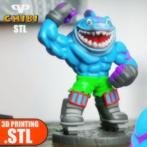 Street Shark Ripster Chibi 3D Model