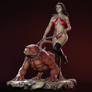 Vampirella and her Helldog 3D Model